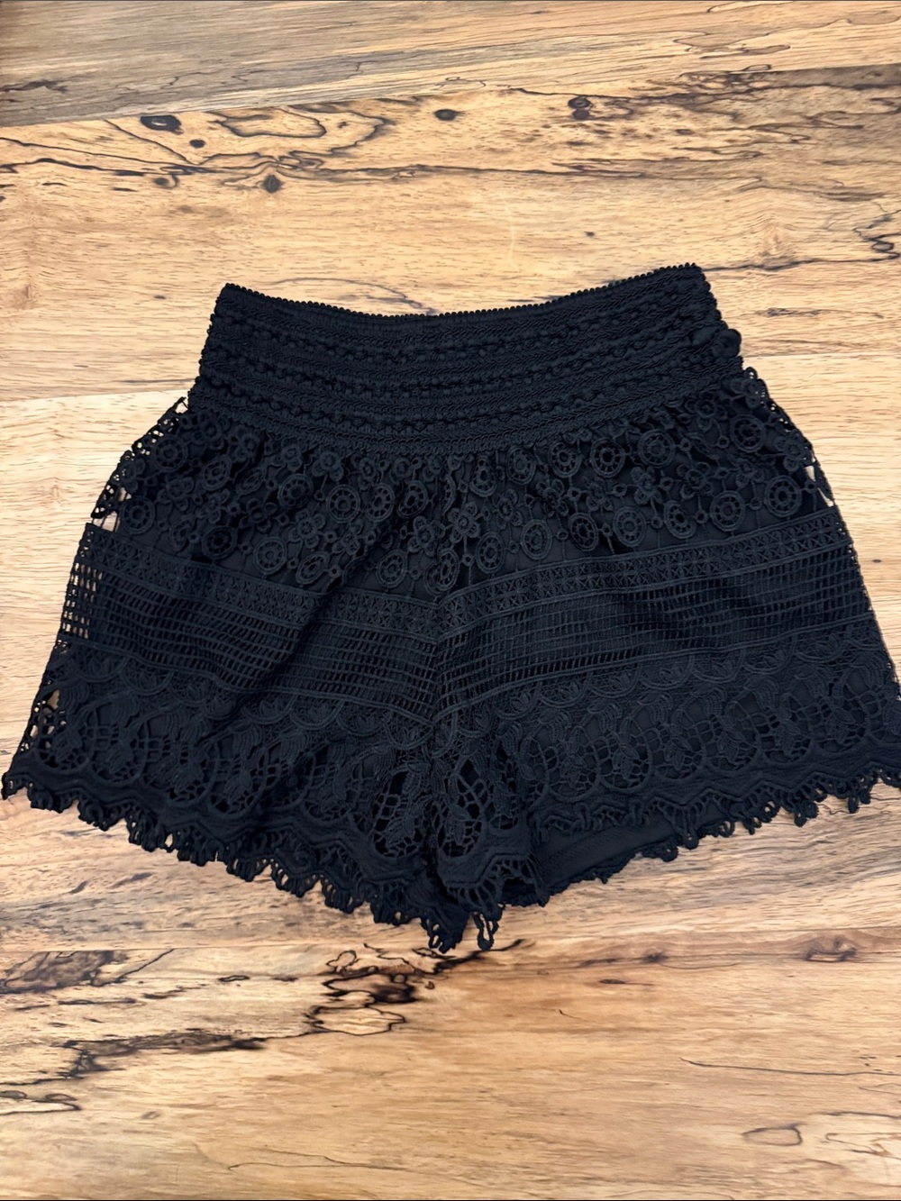 New Mix Black Crochet Lace High Waist Women's Shorts